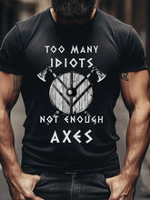 Herren Viking Style zu viele Idioten bedrucktes T- Shirt zartstils